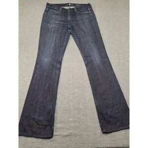 7 For All Mankind Bootcut Jeans Women 28 Dark Wash Stretch Denim Squiggle Pocket